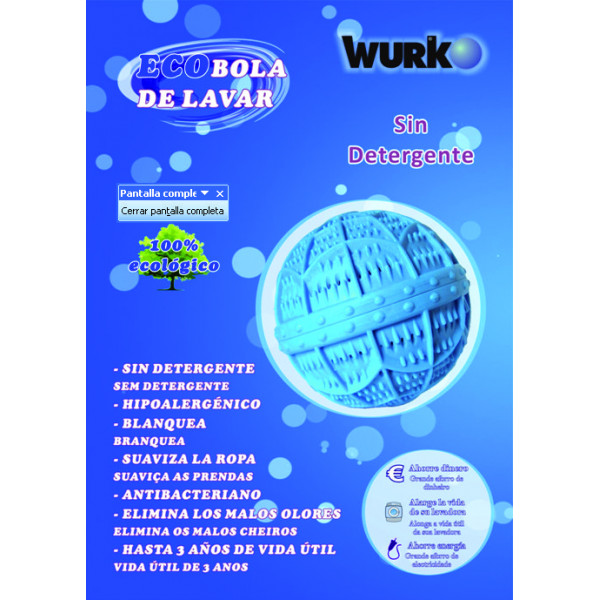 BOLA LAVADO ECOLOGICO WURKO